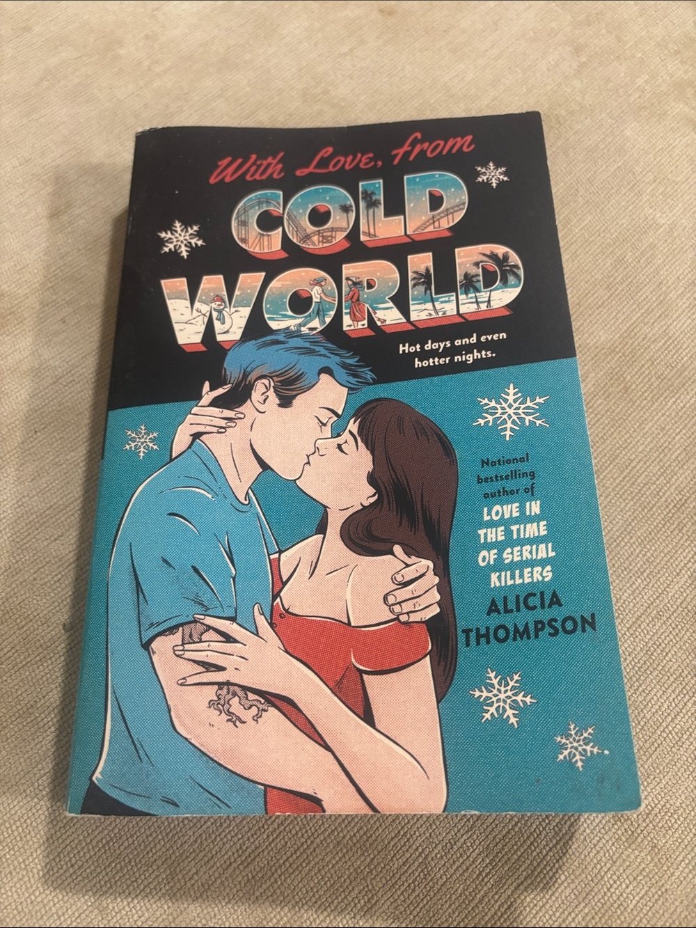 With Love, From Cold World by Alicia Thompson - Teal & Black Cover